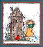 Zebra Lion Outhouse Card